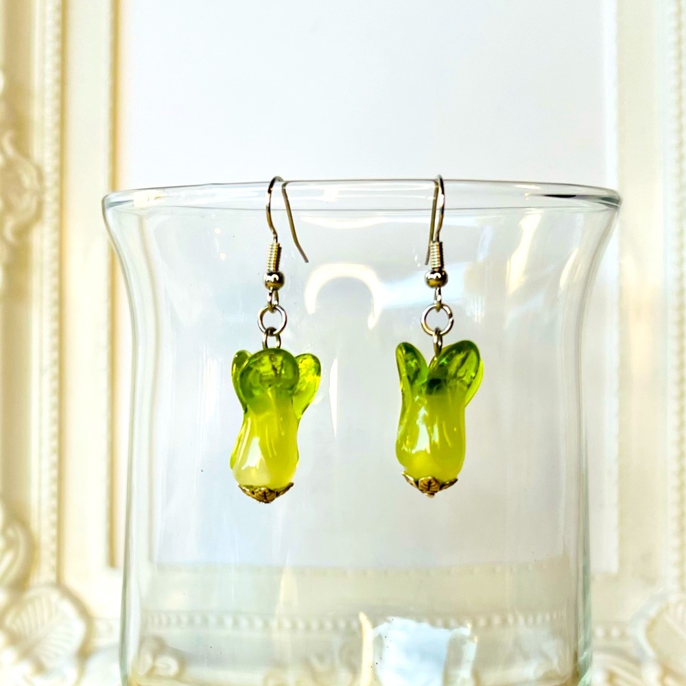 Handmade Bok Choy Drop Earrings